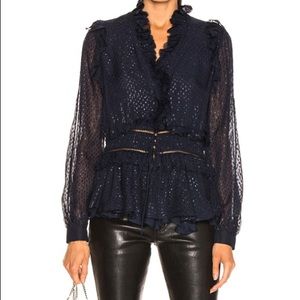 METALLIC CHIFFON BLOUSE